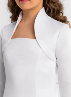 Boléro satin court manches 3/4 cérémonie fille