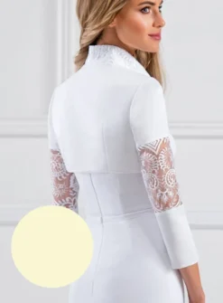 Boléro satin et dentelle manches 3/4