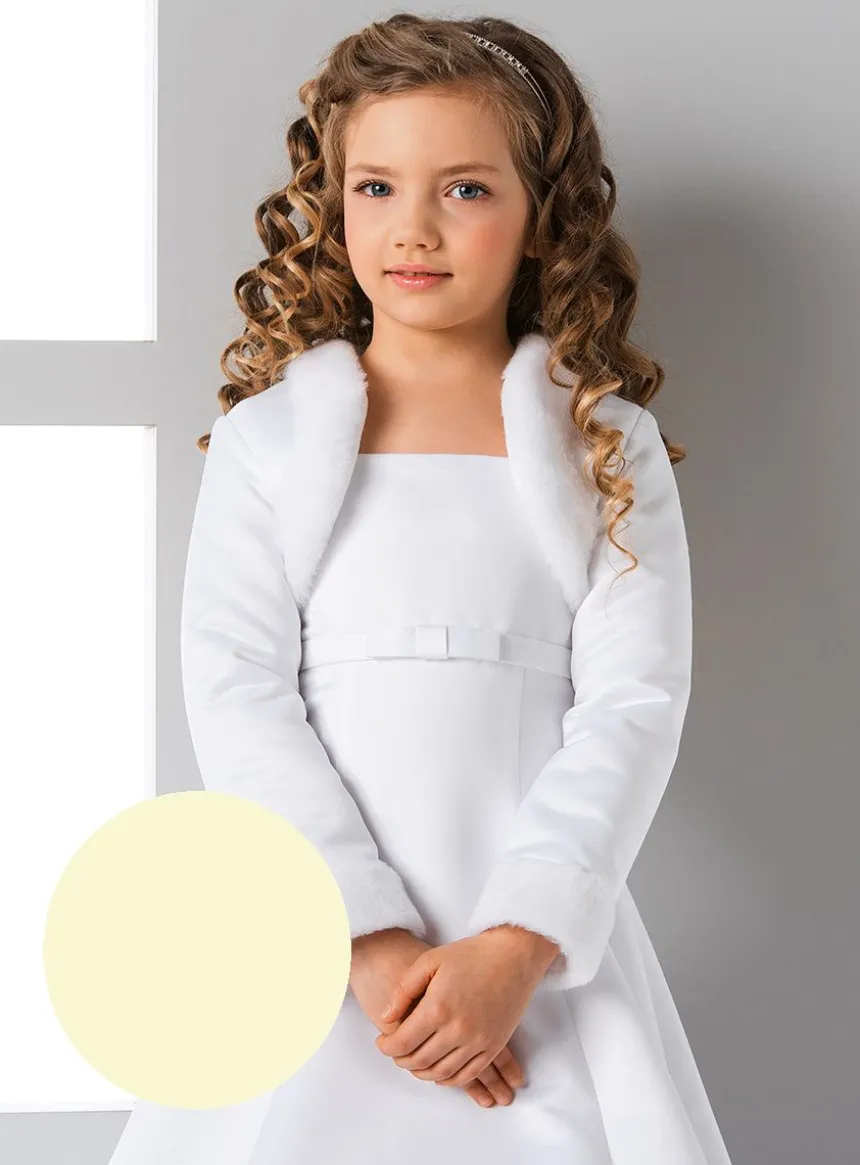 Boléro satin et fausse fourrure