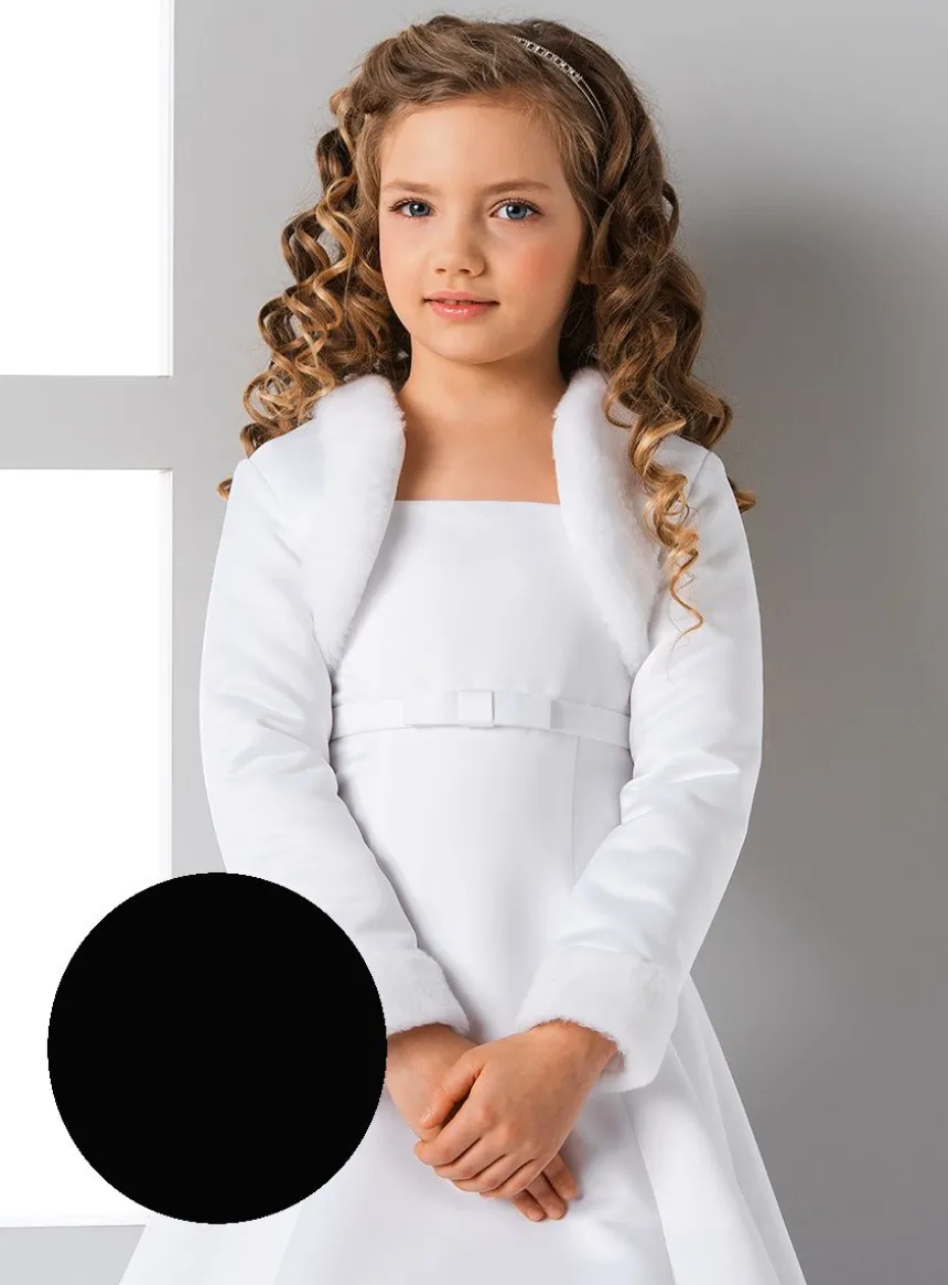 Boléro satin et fausse fourrure