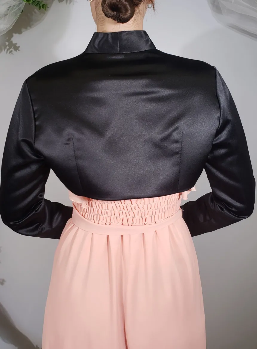 Boléro satin femme manches longues