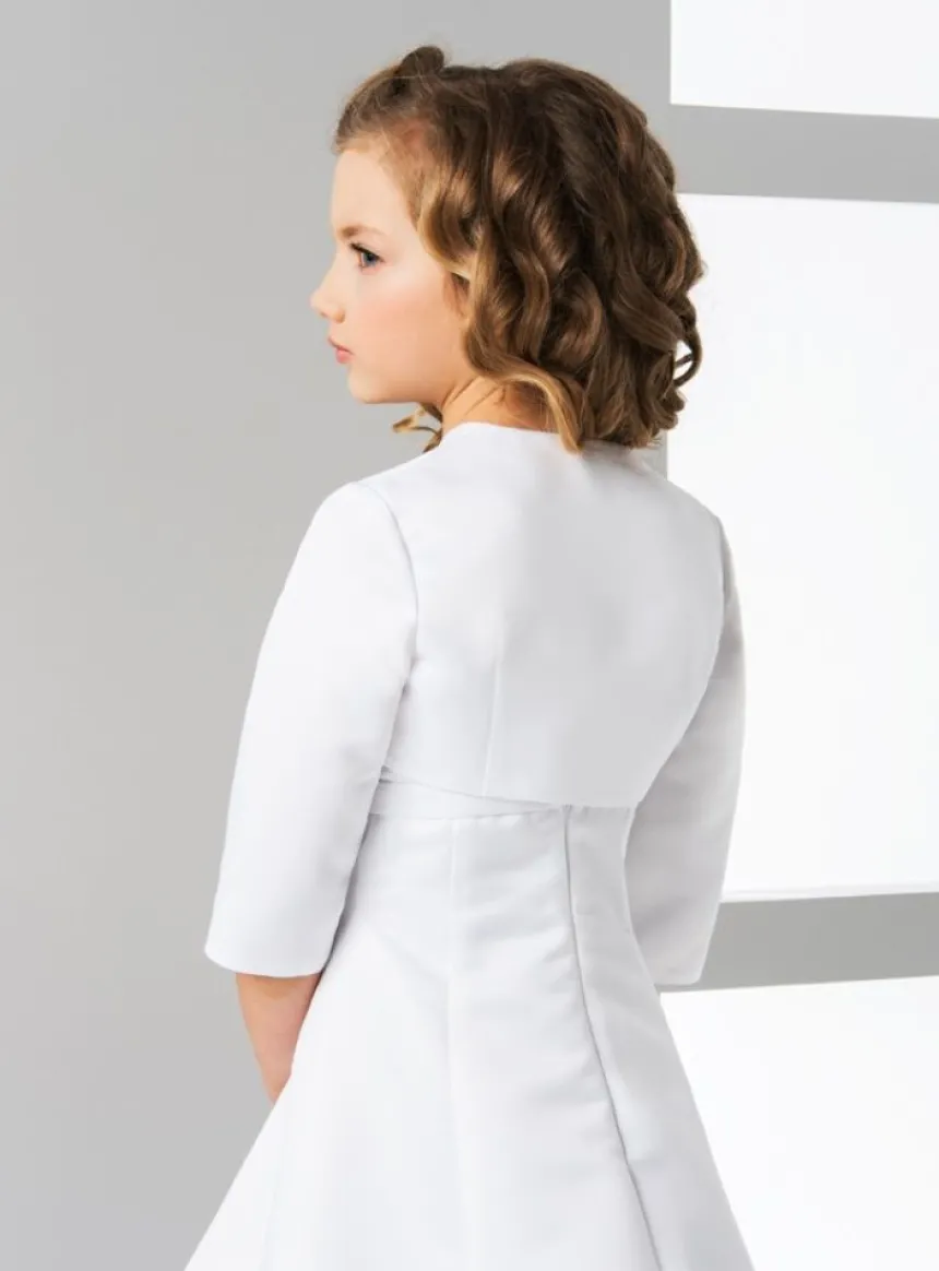 Boléro satin fille manches 3/4