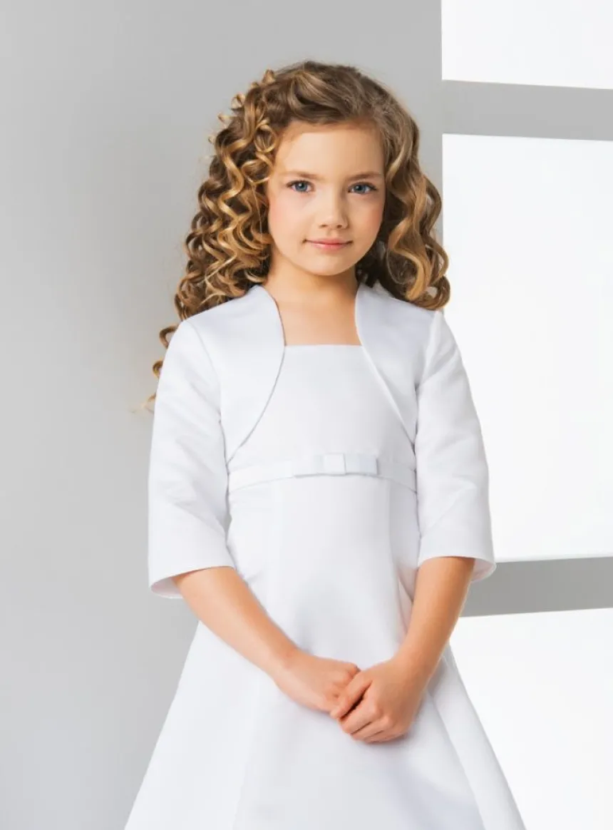 Boléro satin fille manches 3/4
