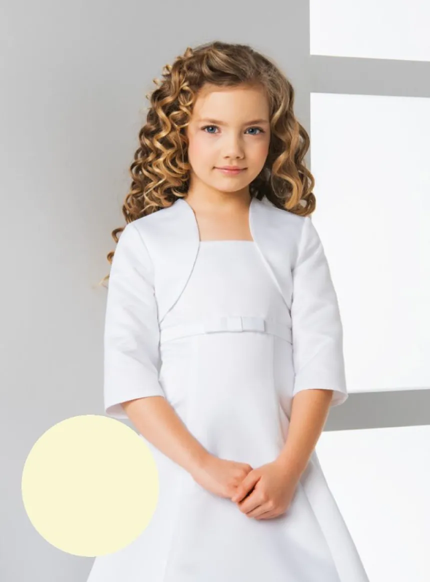Boléro satin fille manches 3/4