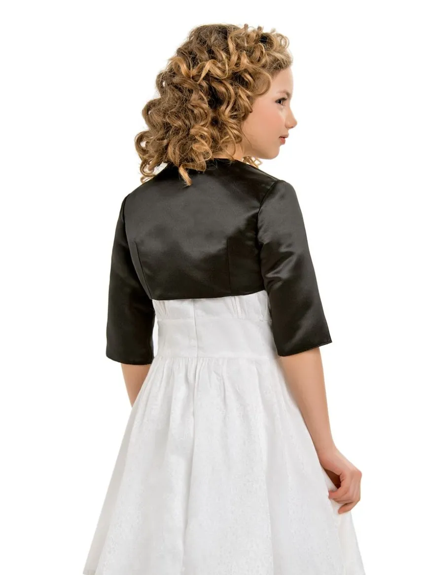 Boléro satin fille manches 3/4