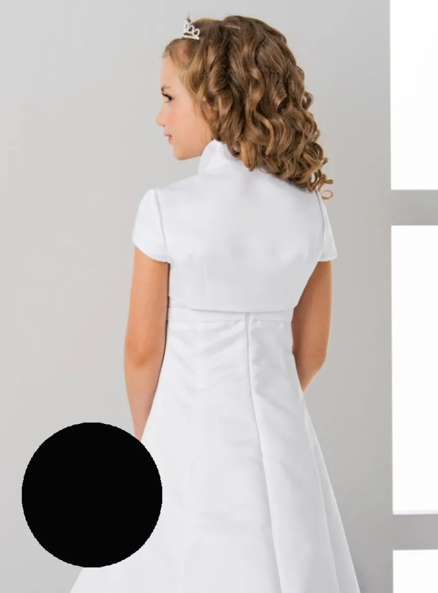 Boléro satin fille manches courtes