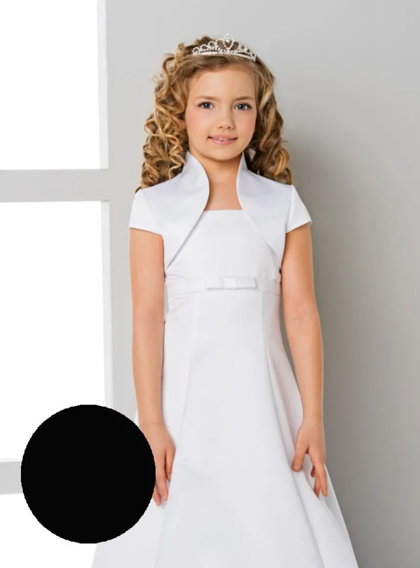 Boléro satin fille manches courtes