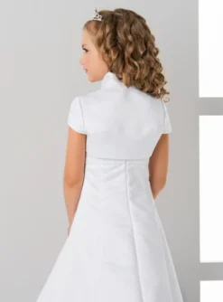 Boléro satin fille manches courtes