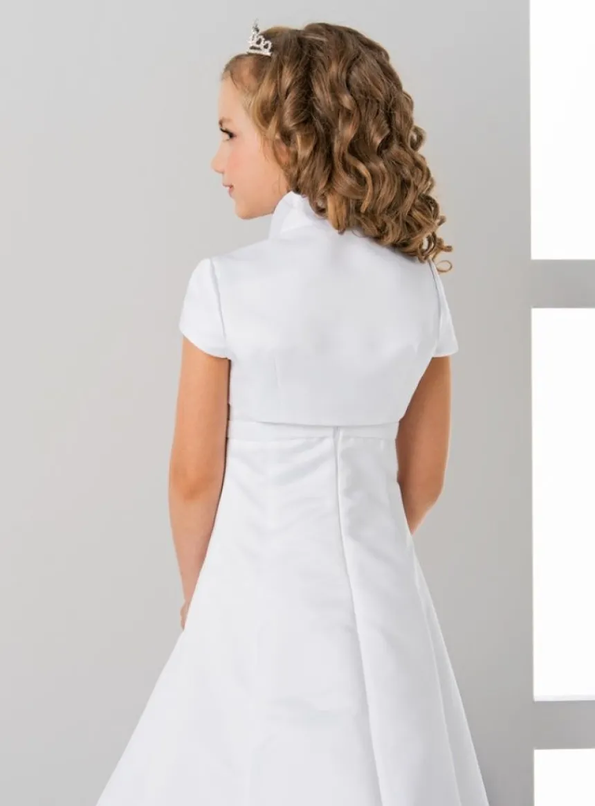 Boléro satin fille manches courtes