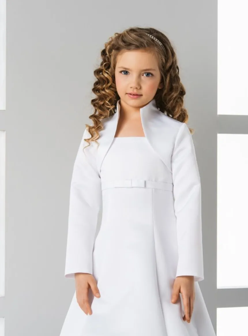 Boléro satin fille manches longues