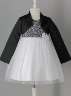 Boléro satin fille manches longues