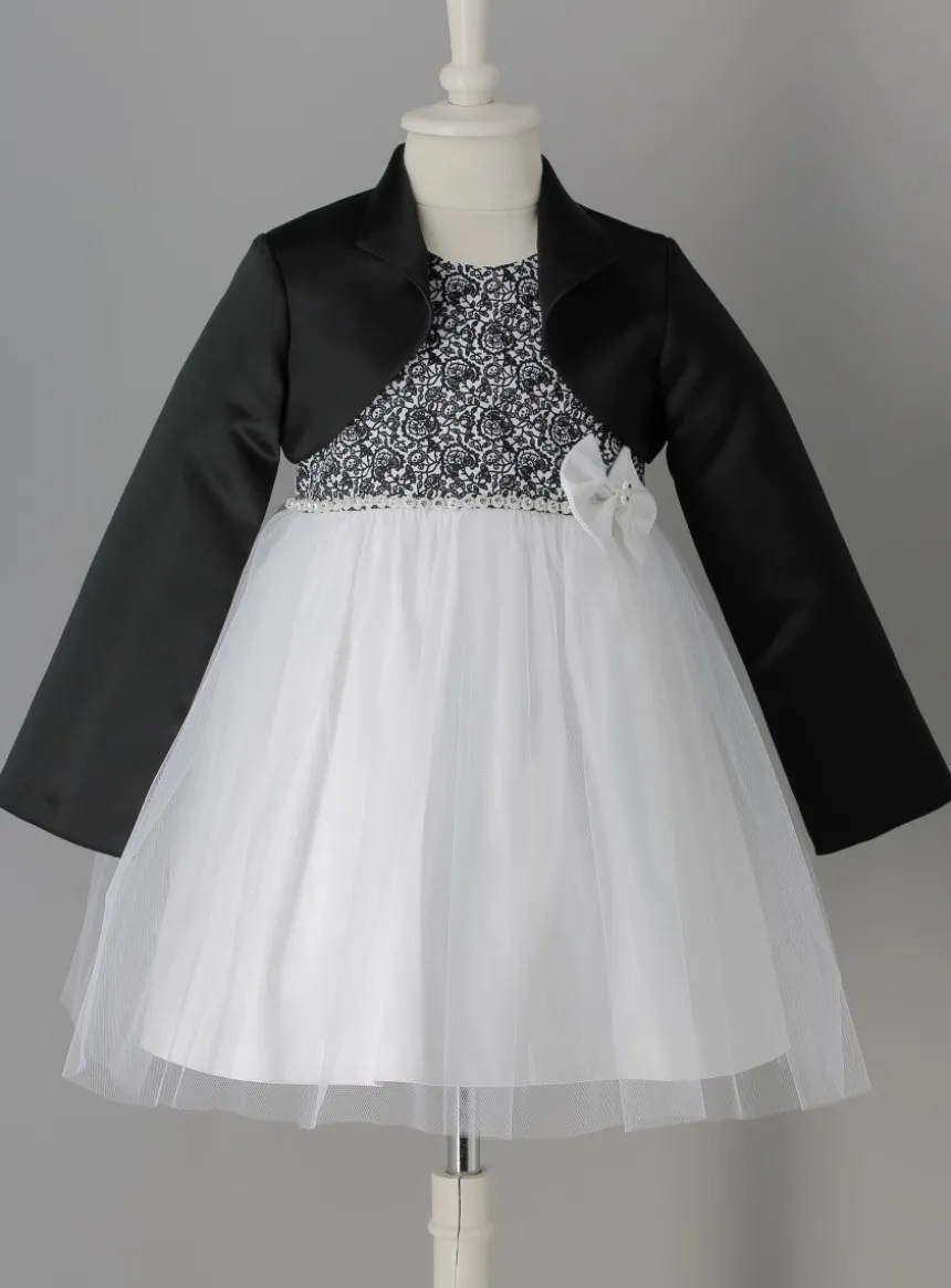 Boléro satin fille manches longues