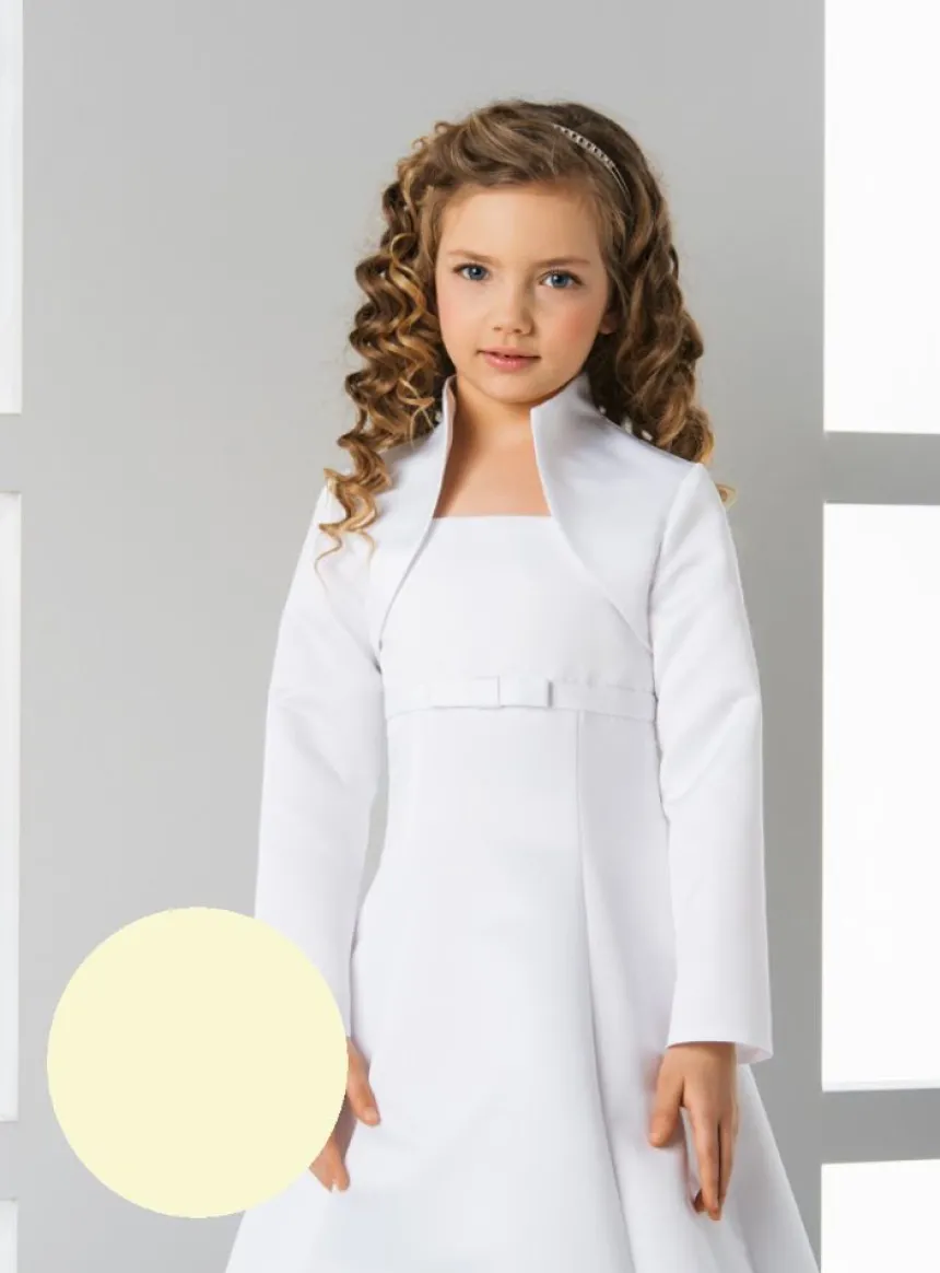 Boléro satin fille manches longues