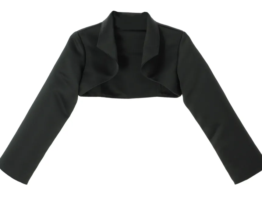 Boléro satin fille manches longues