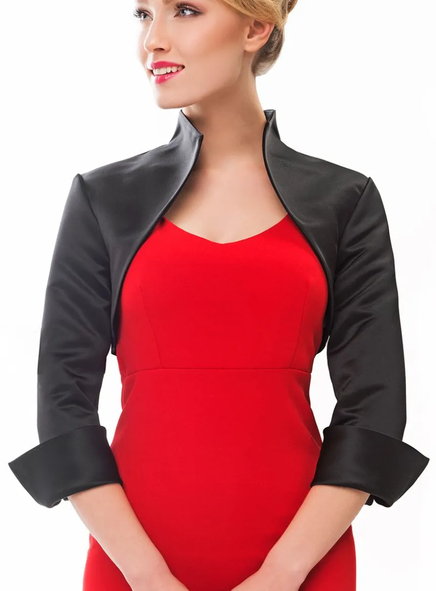 Boléro soirée femme satin manches longues