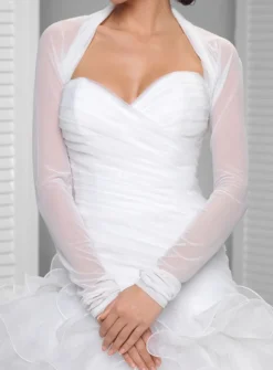 Boléro tulle mousseline femme manches longues