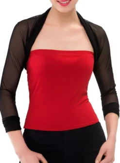 Boléro tulle mousseline femme manches longues