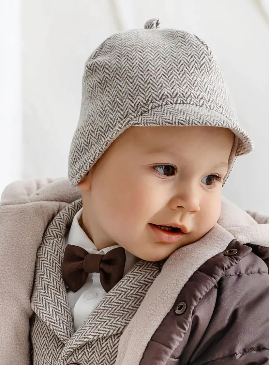 Bonnet bébé garçon chevron hiver – Collection Milan