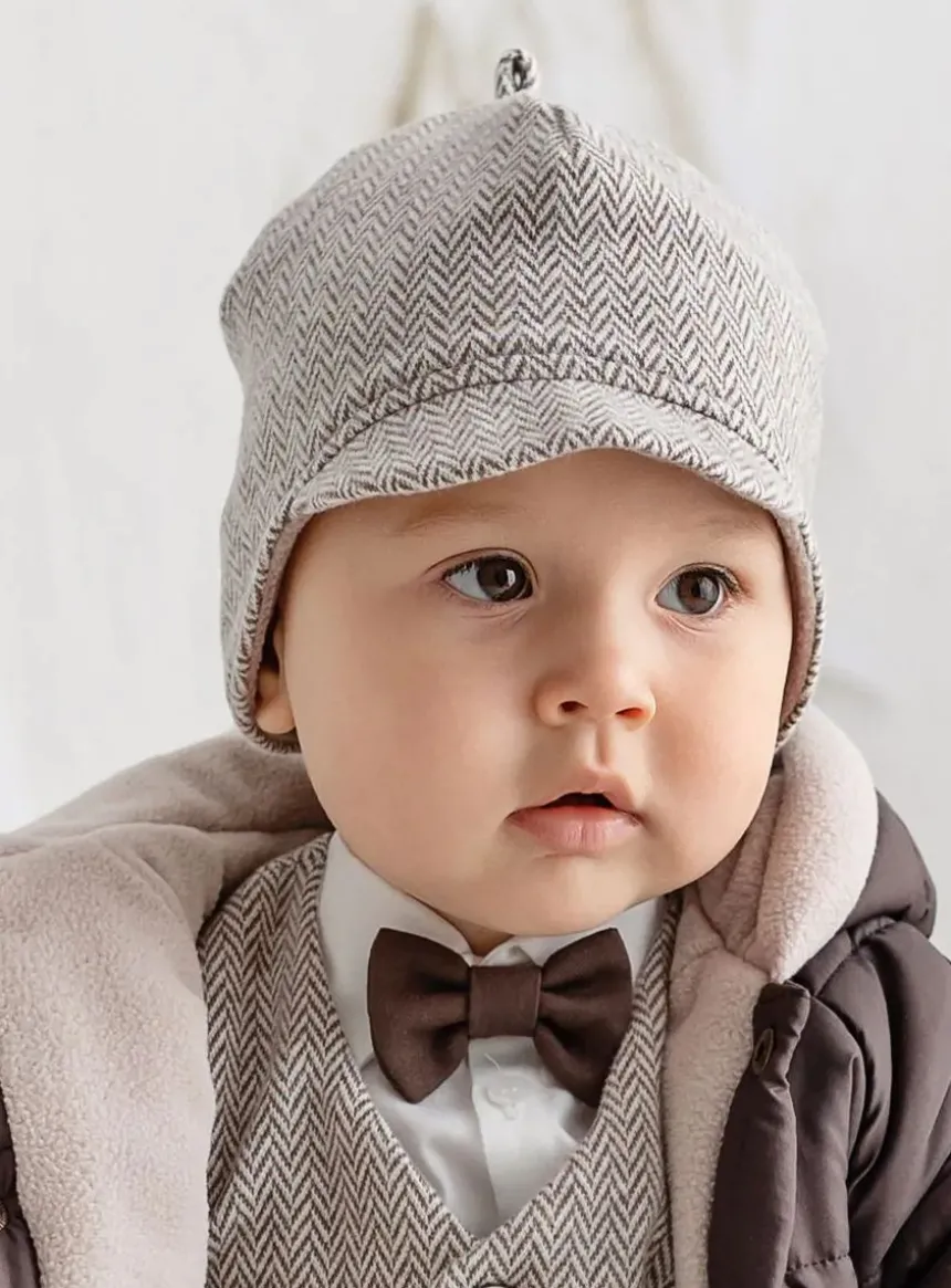Bonnet bébé garçon chevron hiver – Collection Milan