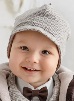 Bonnet bébé garçon chevron hiver – Collection Milan