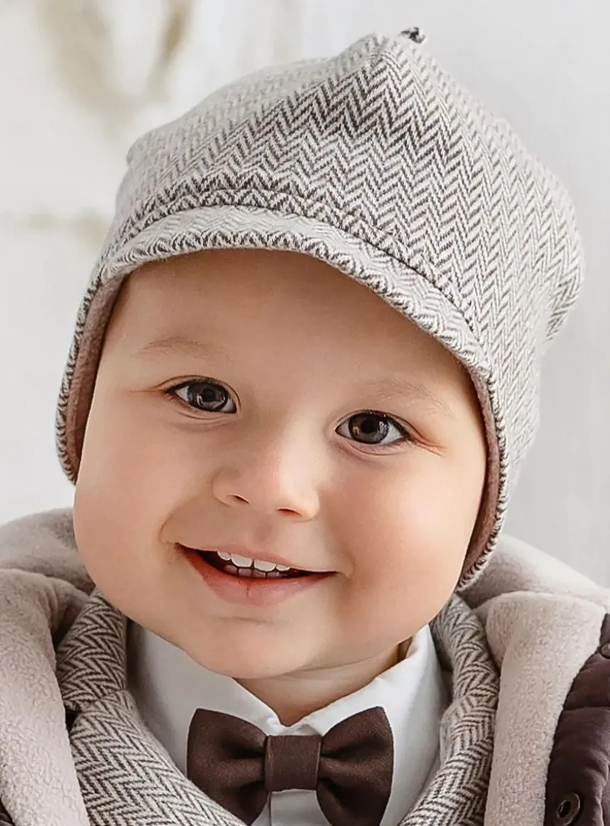 Bonnet bébé garçon chevron hiver – Collection Milan