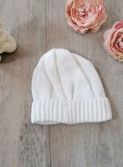 Bonnet blanc pour bébé et petit garçon