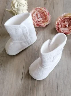 Bottes bébé fille hiver dentelle blanche