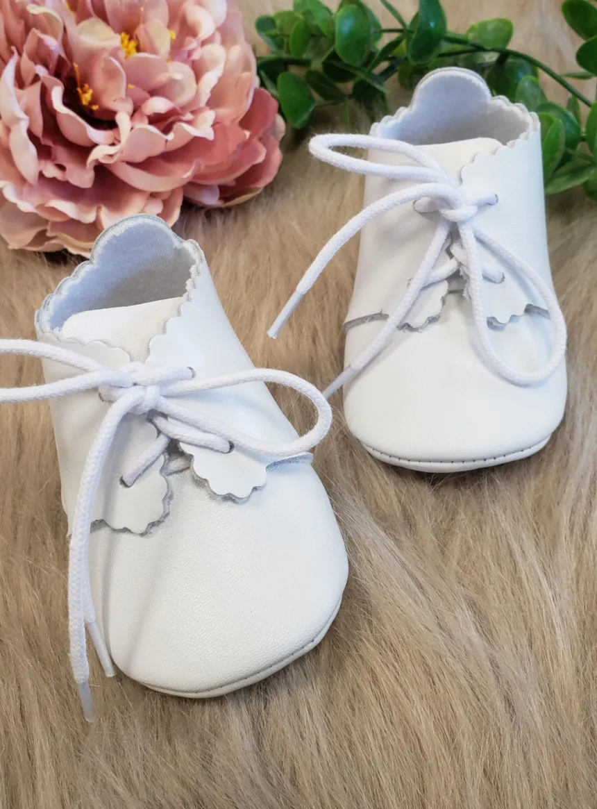 Bottillons cuir blanc pour garçon