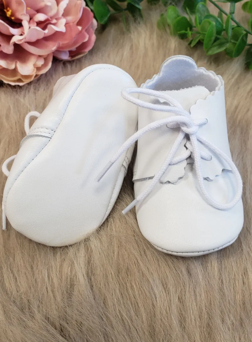 Bottillons cuir blanc pour garçon