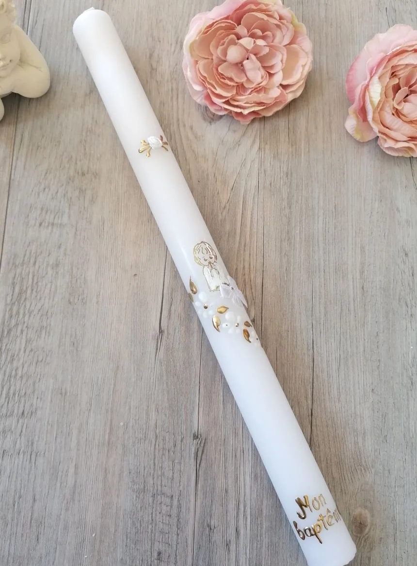 Bougie de baptême bébé