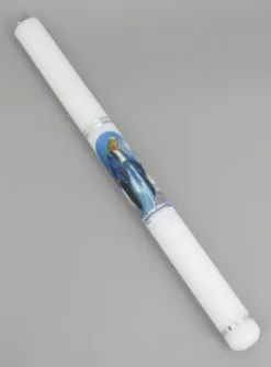 Bougie de baptême La Vierge Blanc