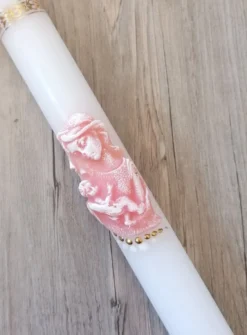 Bougie de baptême mère et enfant