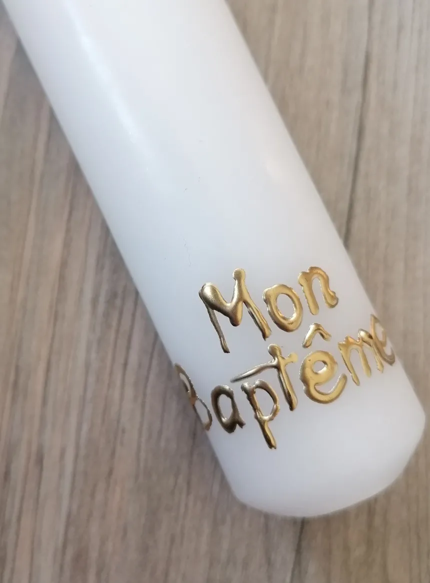 Bougie de baptême mère et enfant