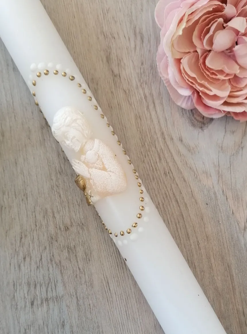 Bougie de communion garçon Blanc