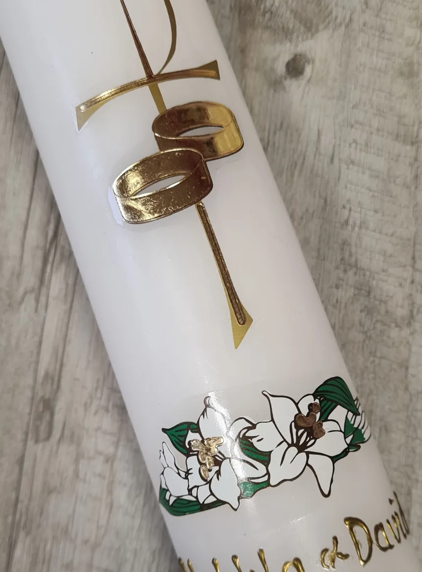 Bougie de mariage Chrétien - Personnalisable Blanc