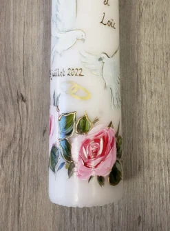 Bougie de mariage large colombe Blanc