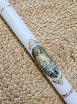Bougie première communion fille - Personnalisable Blanc