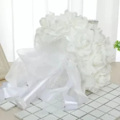 Bouquet de Mariée roses blanches Blanc