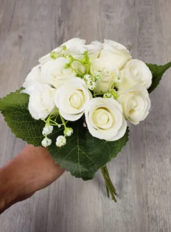 Bouquet roses ivoire écrue pour demoiselle d'honneur Ivoire - Ecru