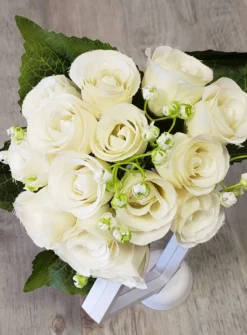 Bouquet roses ivoire écrue pour demoiselle d'honneur Ivoire - Ecru