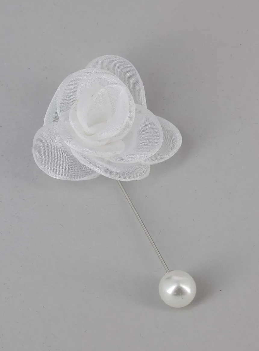 Boutonnière broche fleurs tissu