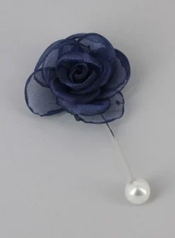 Boutonnière broche fleurs tissu