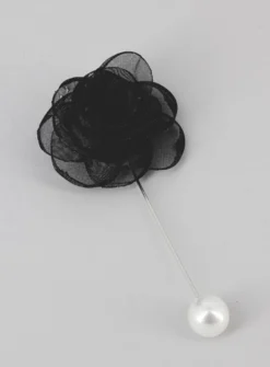 Boutonnière broche fleurs tissu