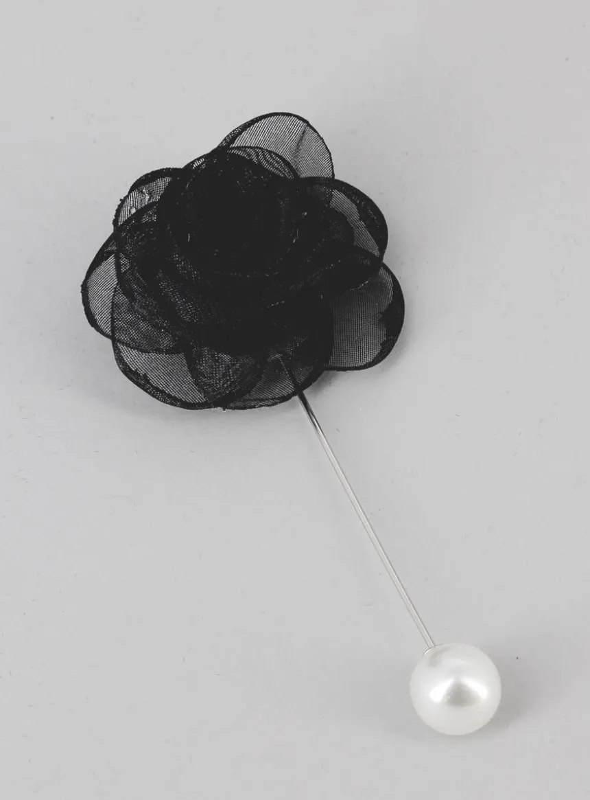 Boutonnière broche fleurs tissu