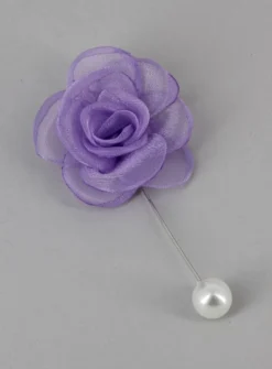 Boutonnière broche fleurs tissu