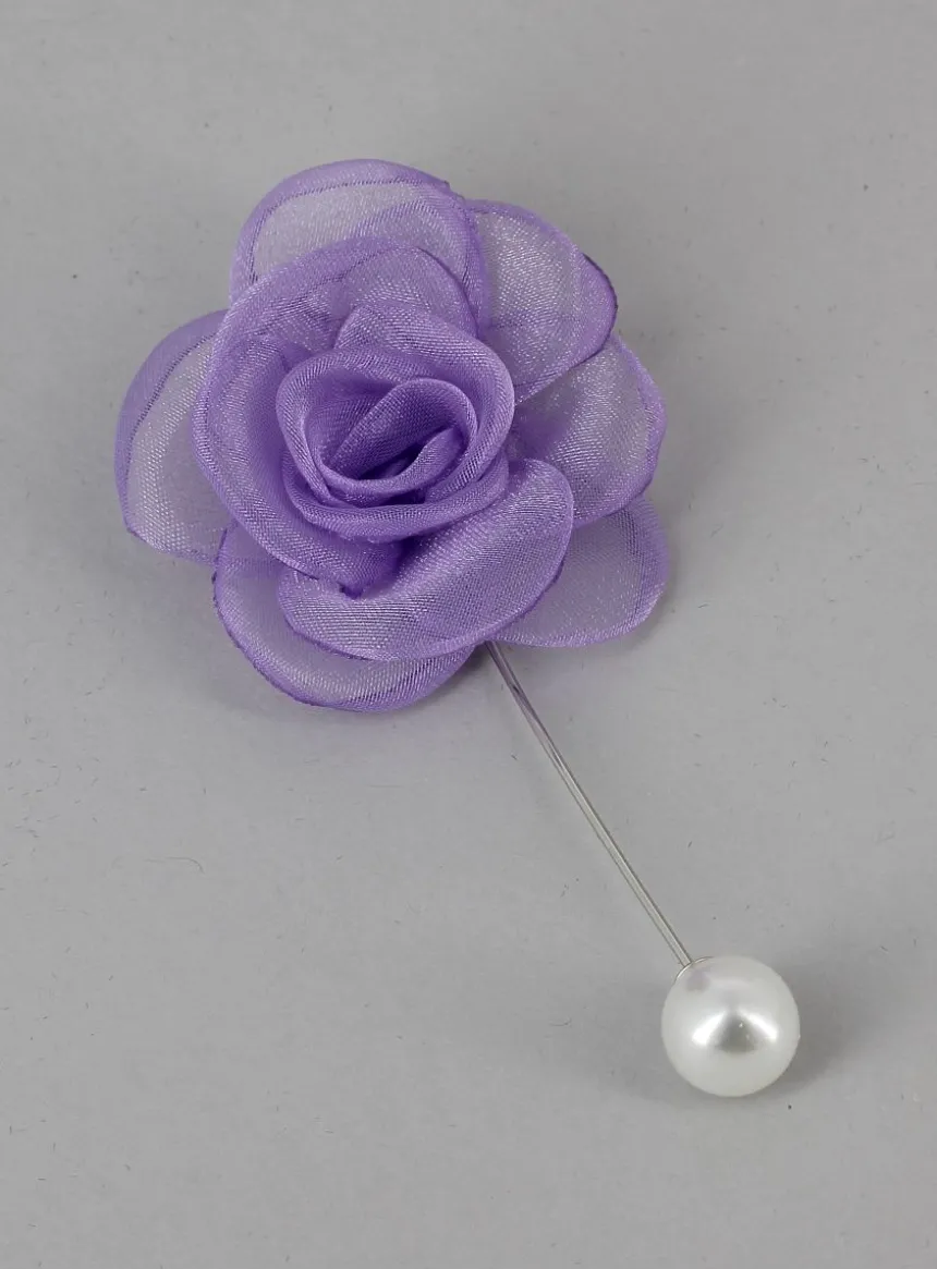 Boutonnière broche fleurs tissu