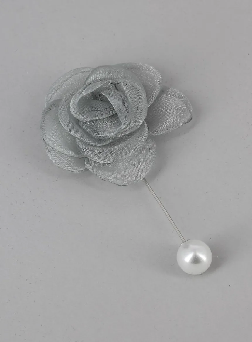 Boutonnière broche fleurs tissu