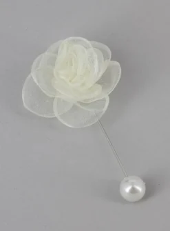 Boutonnière broche fleurs tissu