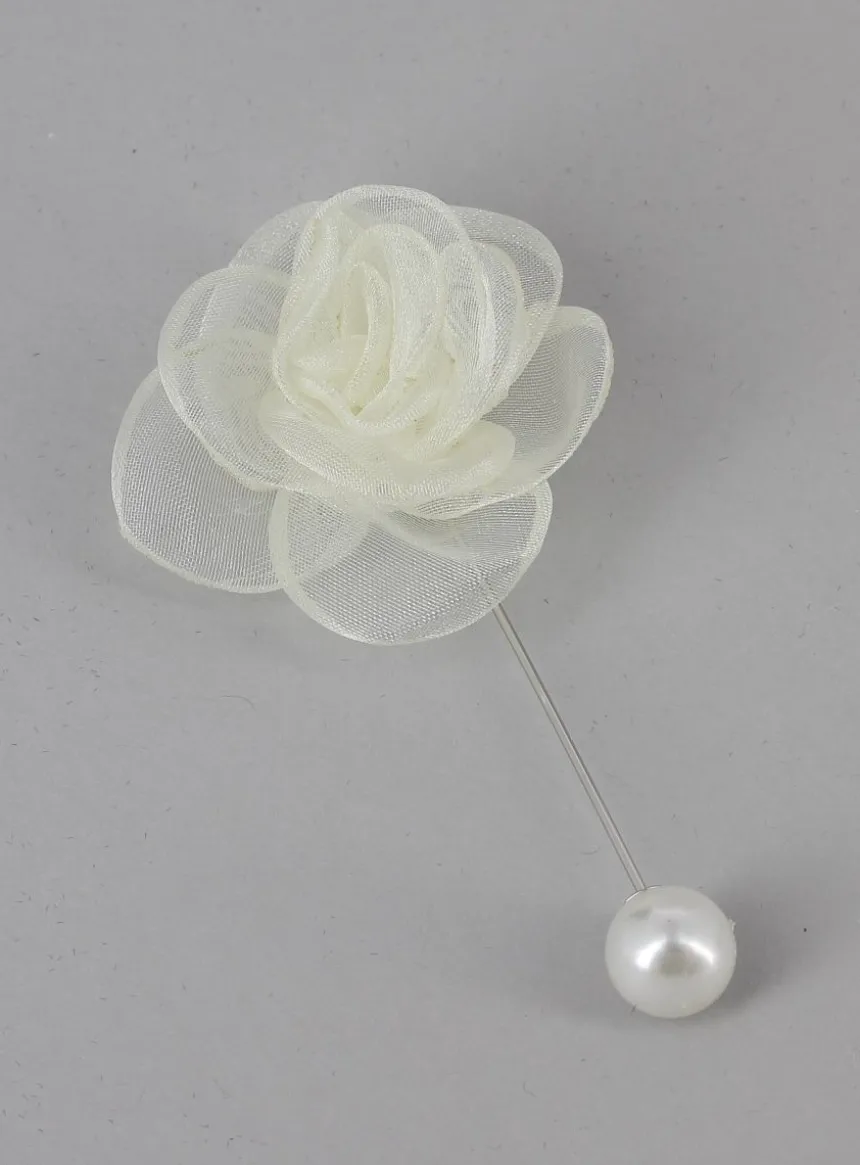 Boutonnière broche fleurs tissu