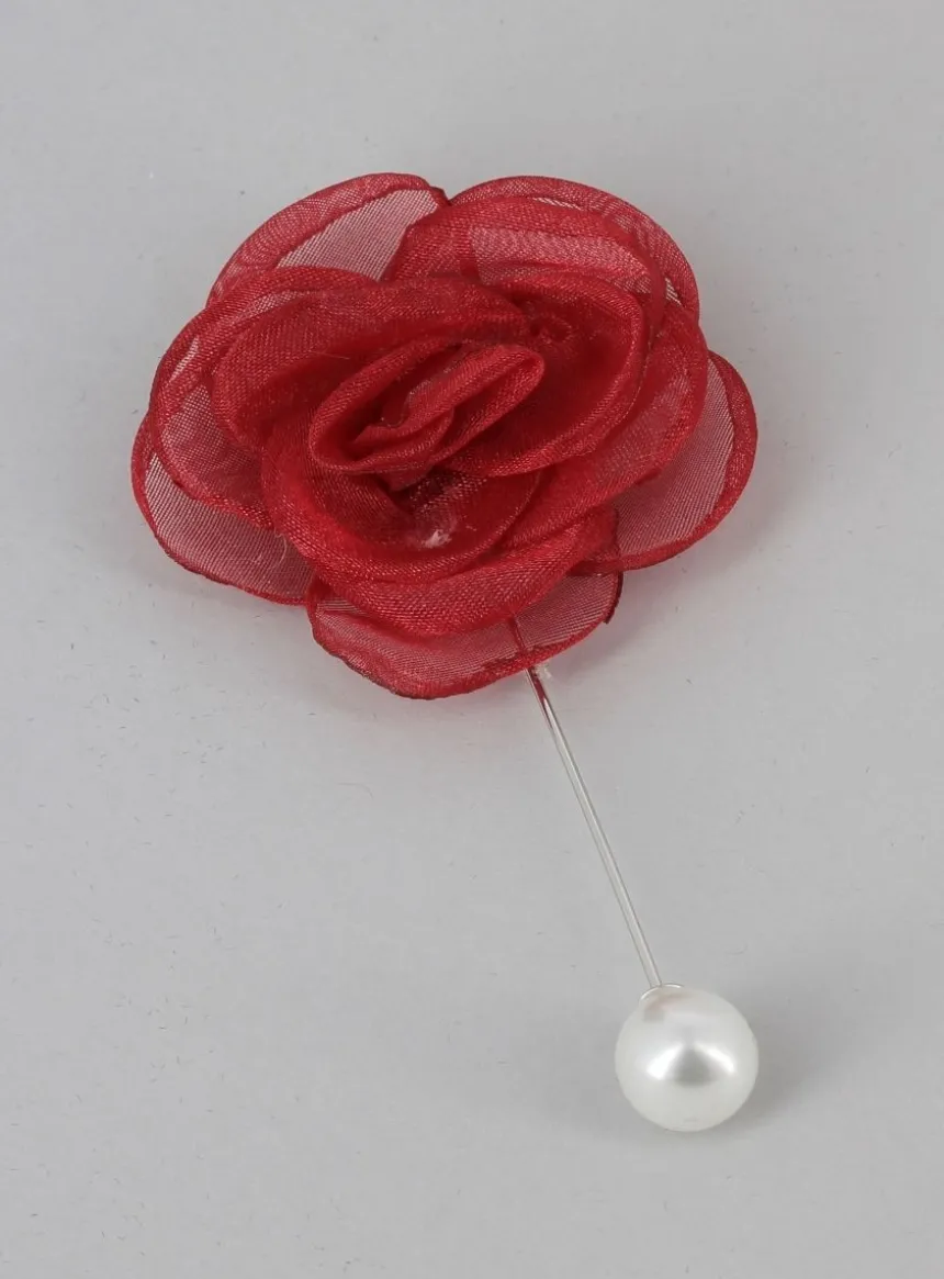 Boutonnière broche fleurs tissu